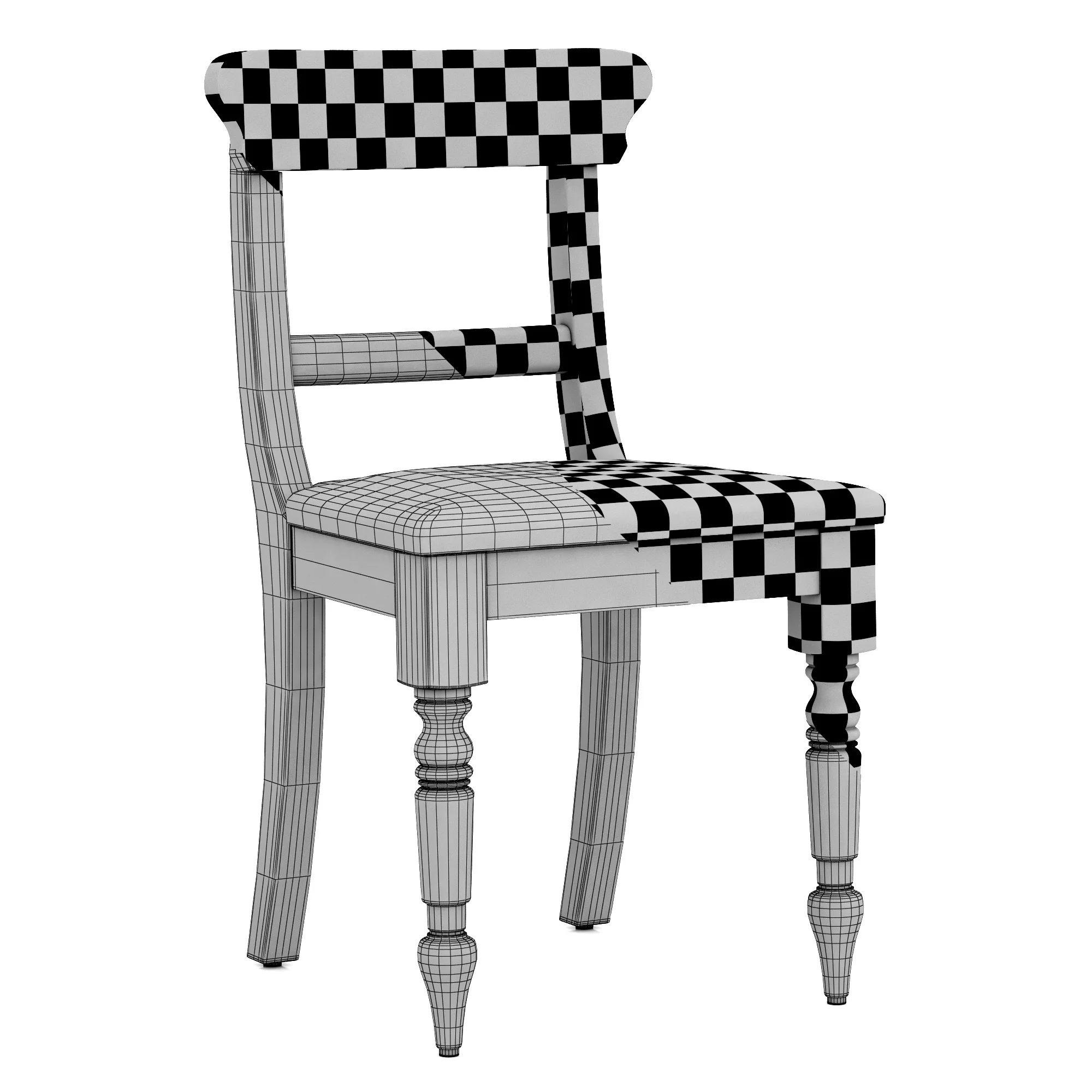 Restoration Hardware 19Th C. English Schoolhouse Leather Side Chair — 3D model preview 9