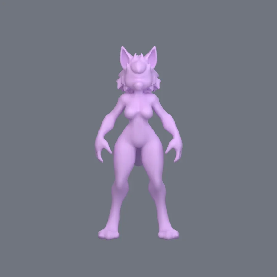 Furry Character Stylized 02, 3D model preview 1