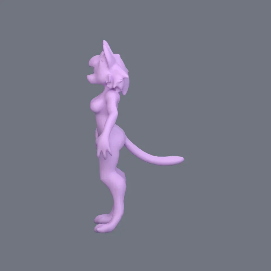 Furry Character Stylized 02, 3D model preview 3