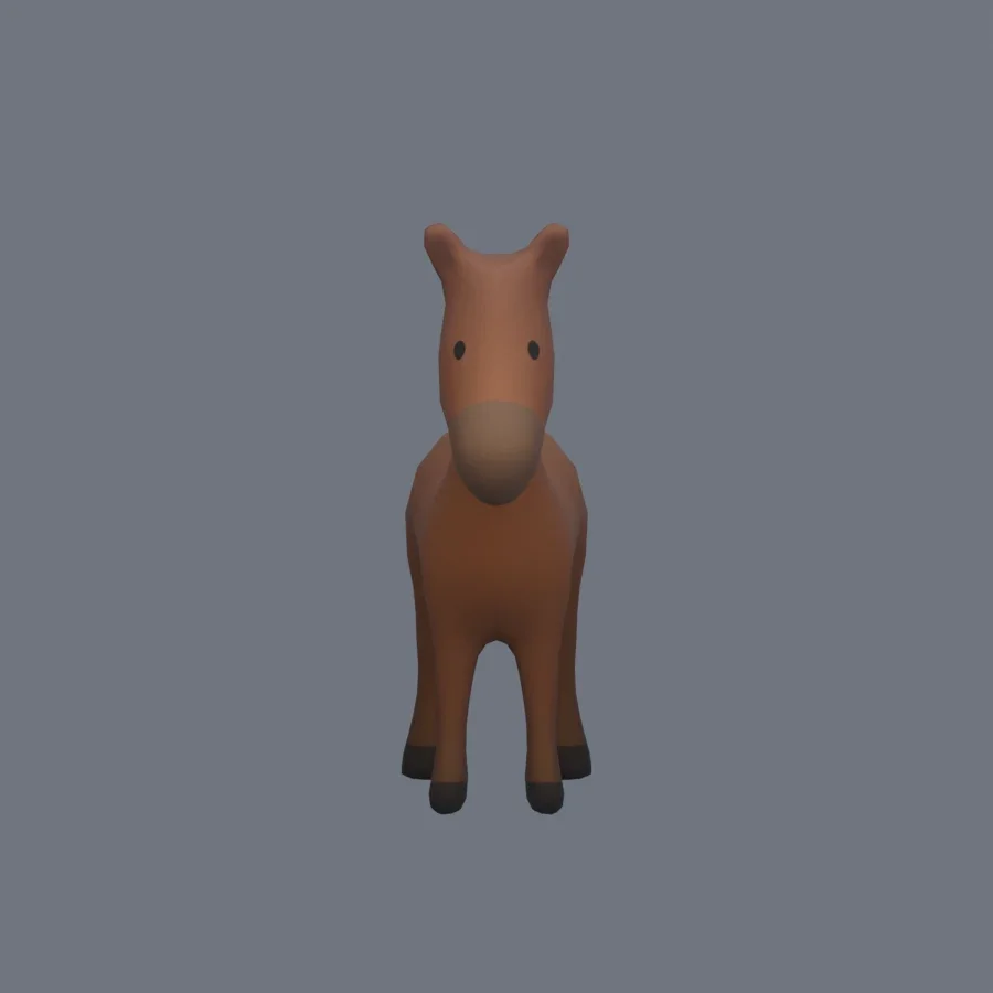 Stylized Animal Horse, 3D model preview 1