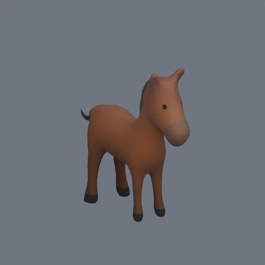 Stylized Animal Horse, 3D model preview 2