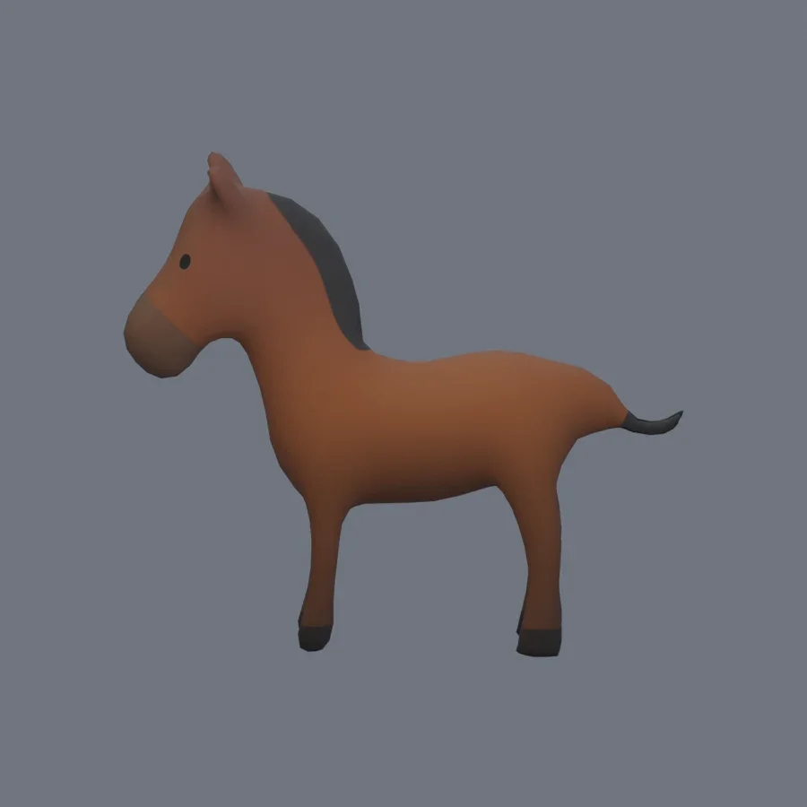 Stylized Animal Horse, 3D model preview 3