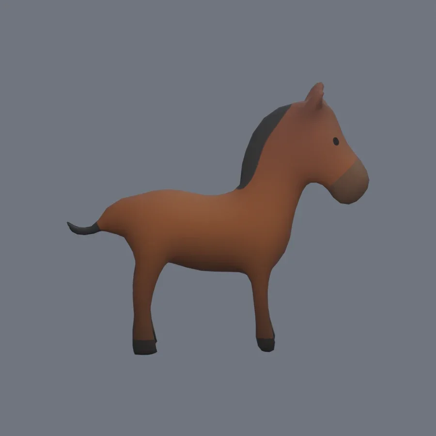 Stylized Animal Horse, 3D model preview 5