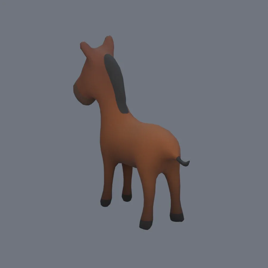 Stylized Animal Horse, 3D model preview 6