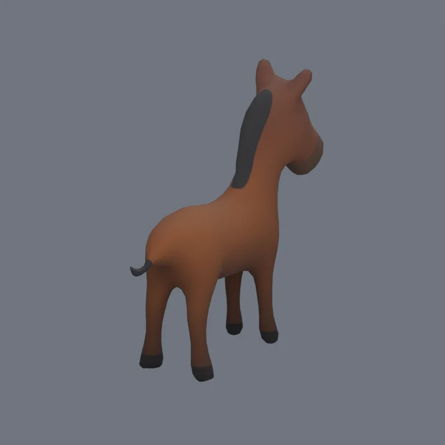 Stylized Animal Horse, 3D model preview 7