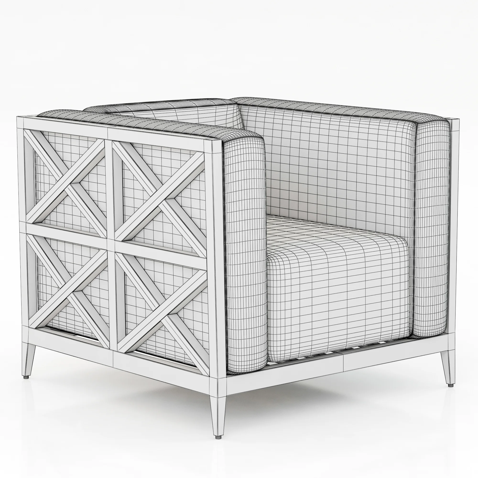 JANUS AZIMUTH CROSS CLUB CHAIR — 3D model preview 5