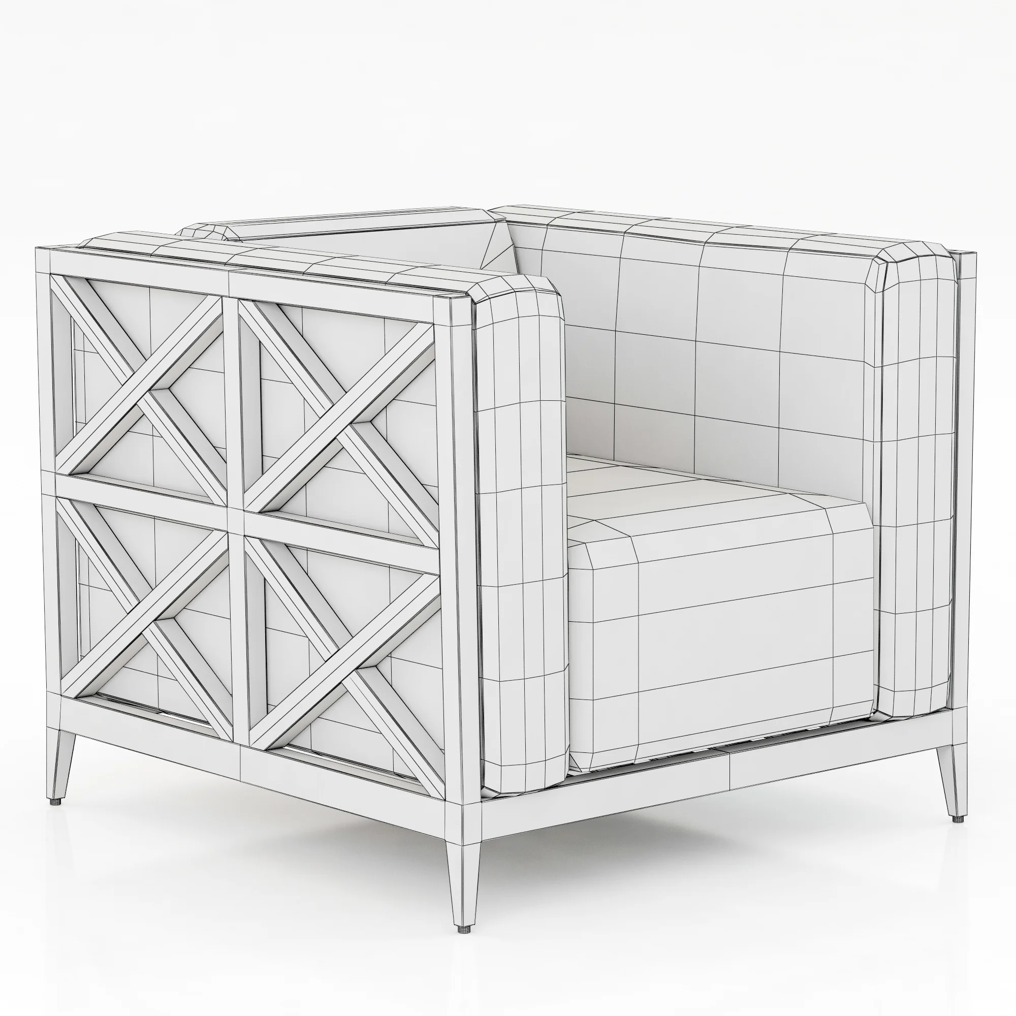 JANUS AZIMUTH CROSS CLUB CHAIR — 3D model preview 6