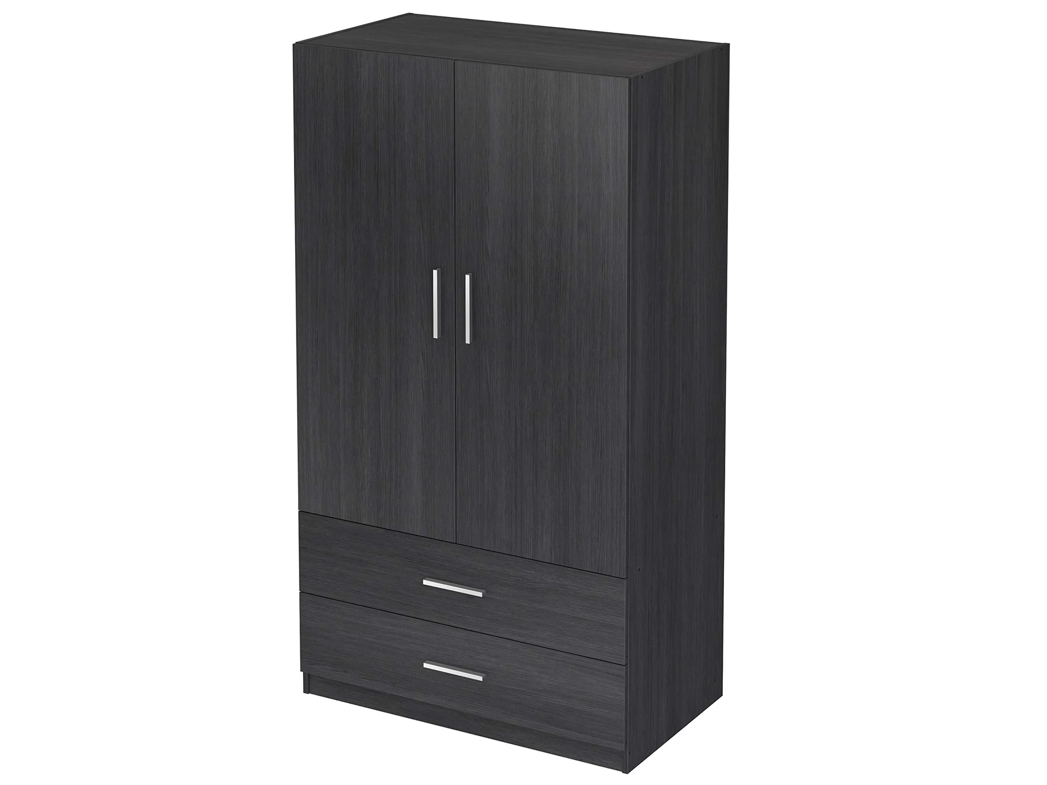 Modern Dark Grey Two-Door Wardrobe with Drawers
