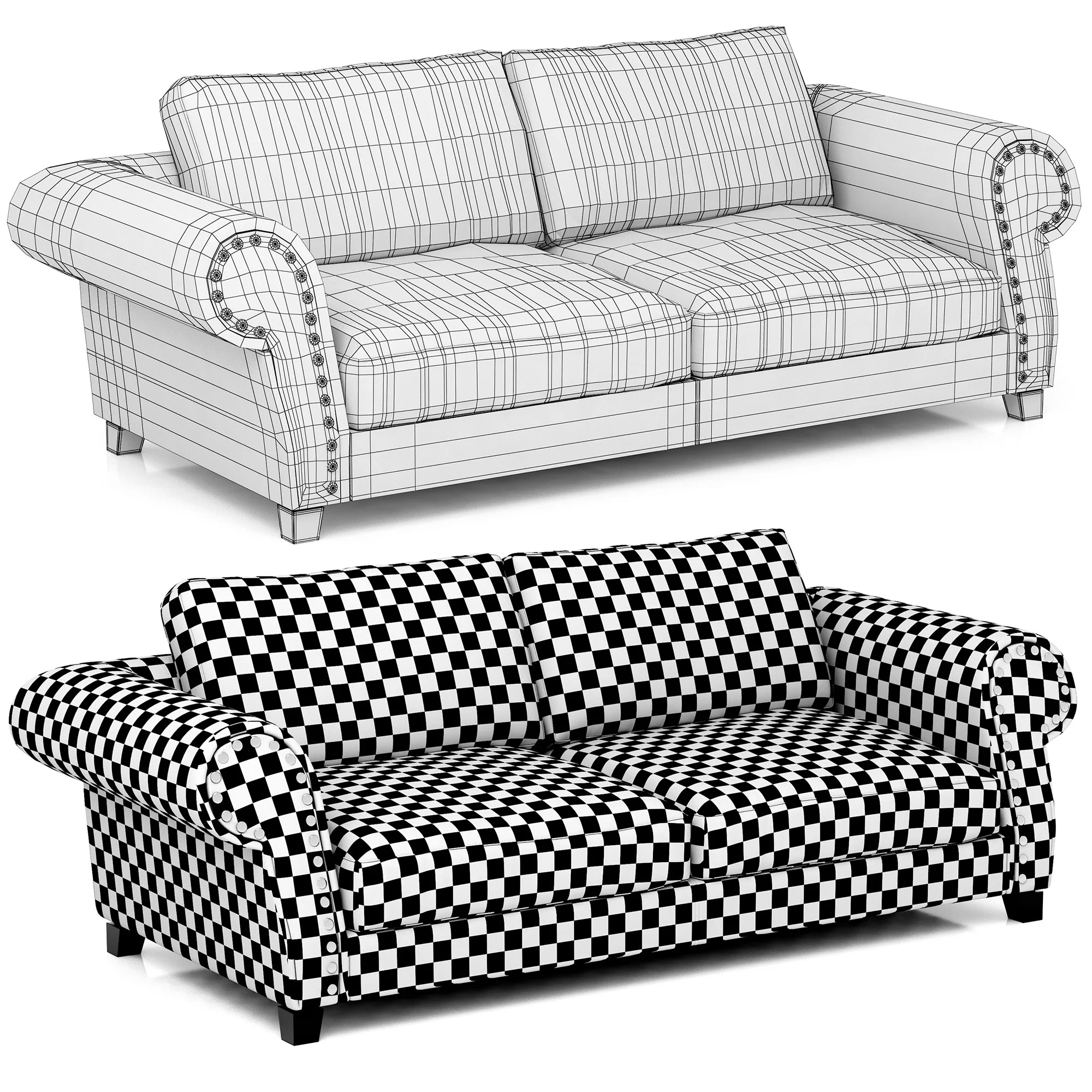 Roche Bobois VARIATIONS LARGE 3 SEAT SOFA — 3D model preview 9