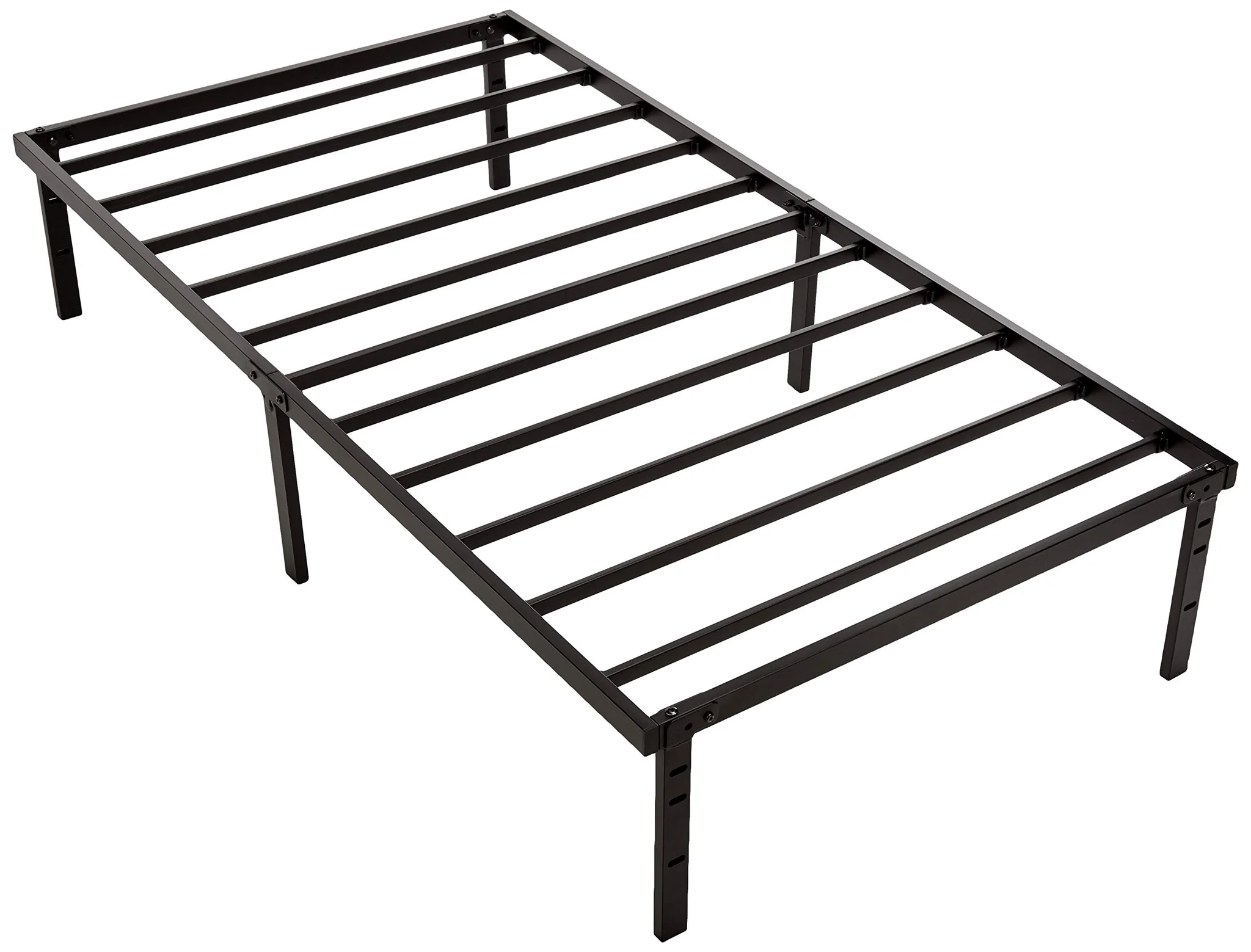Metal Platform Bed Frame with Steel Slats – Twin Size