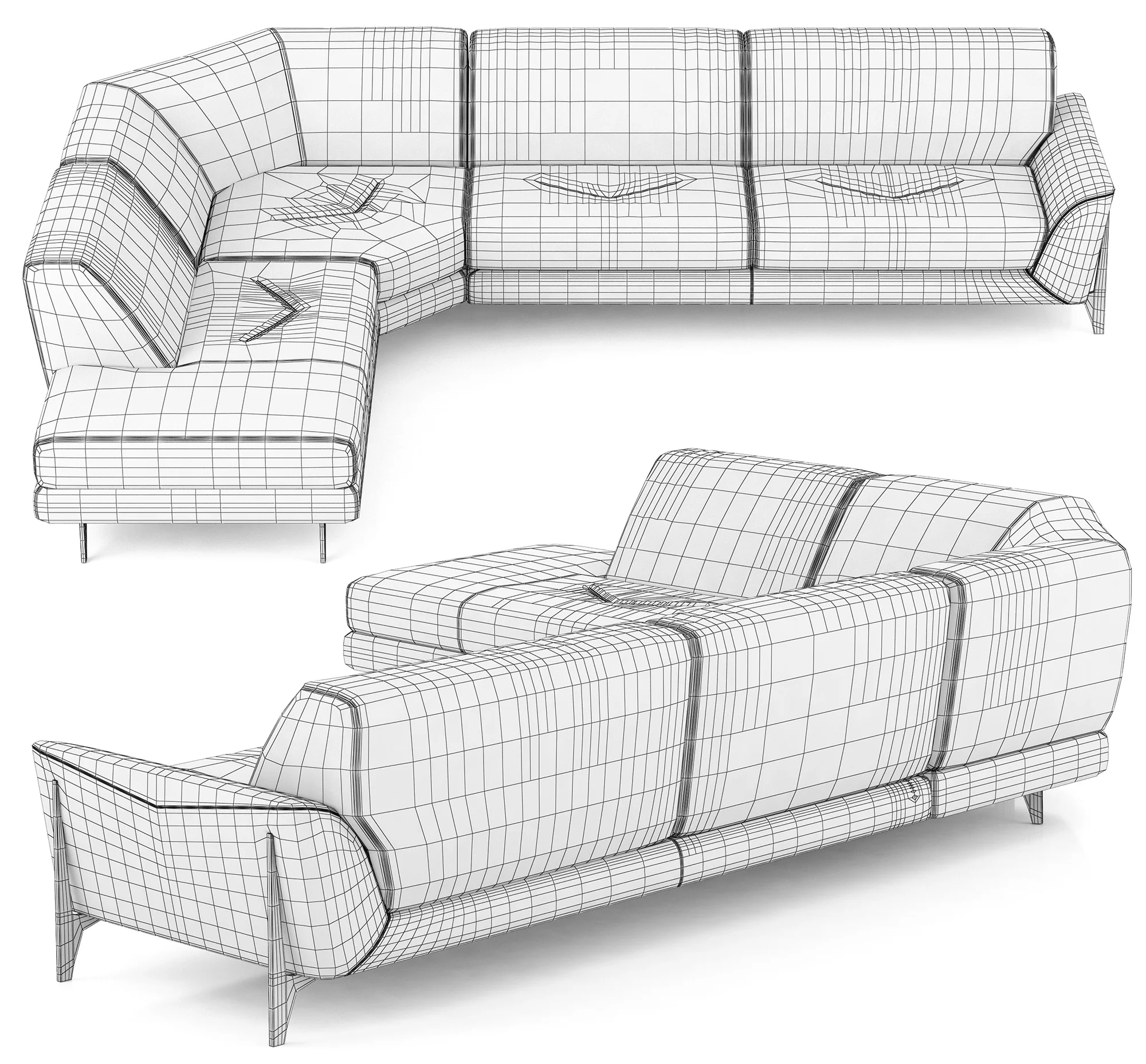 Roche Bobois REFLEXION CORNER COMPOSITION — 3D model preview 12