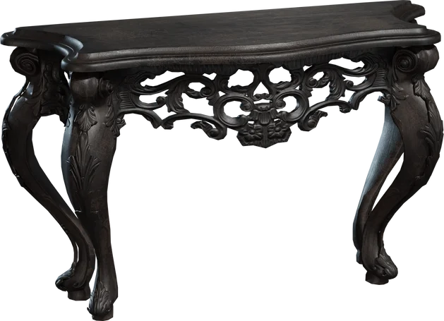 Baroque Dark Wood Console Table, 3D model preview 5
