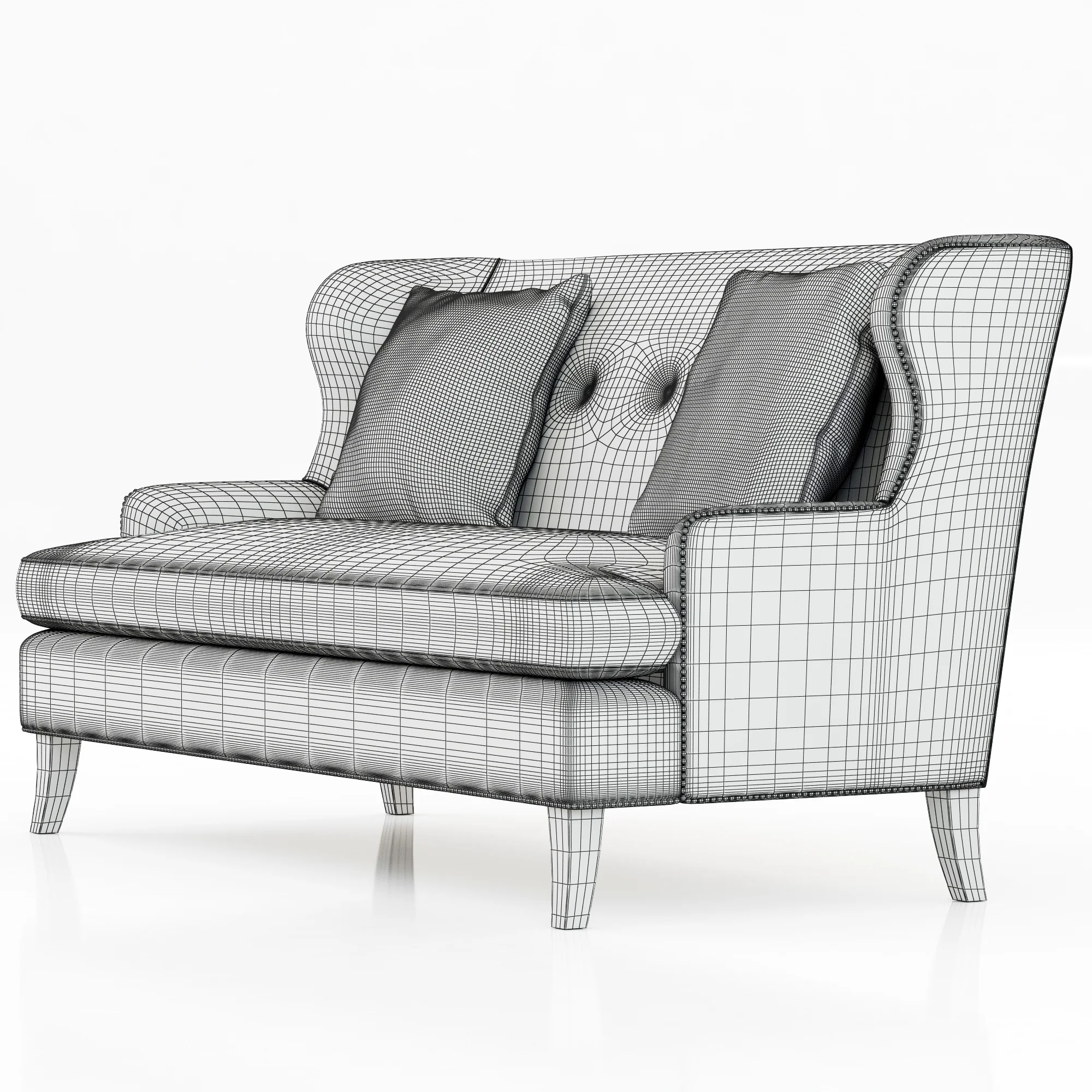 Bernhardt Nadine Sofette — 3D model preview 2