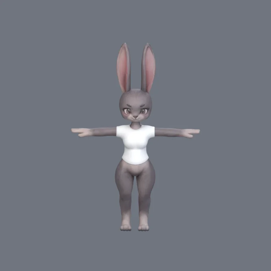 Stylized Bunny Character, 3D model preview 1