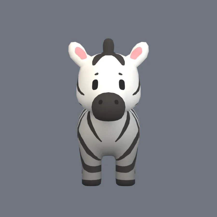 Stylized Animal Zebra, 3D model preview 1