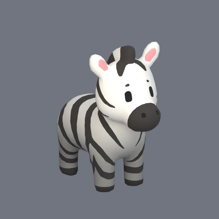 Stylized Animal Zebra, 3D model preview 2