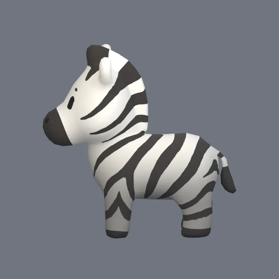 Stylized Animal Zebra, 3D model preview 3
