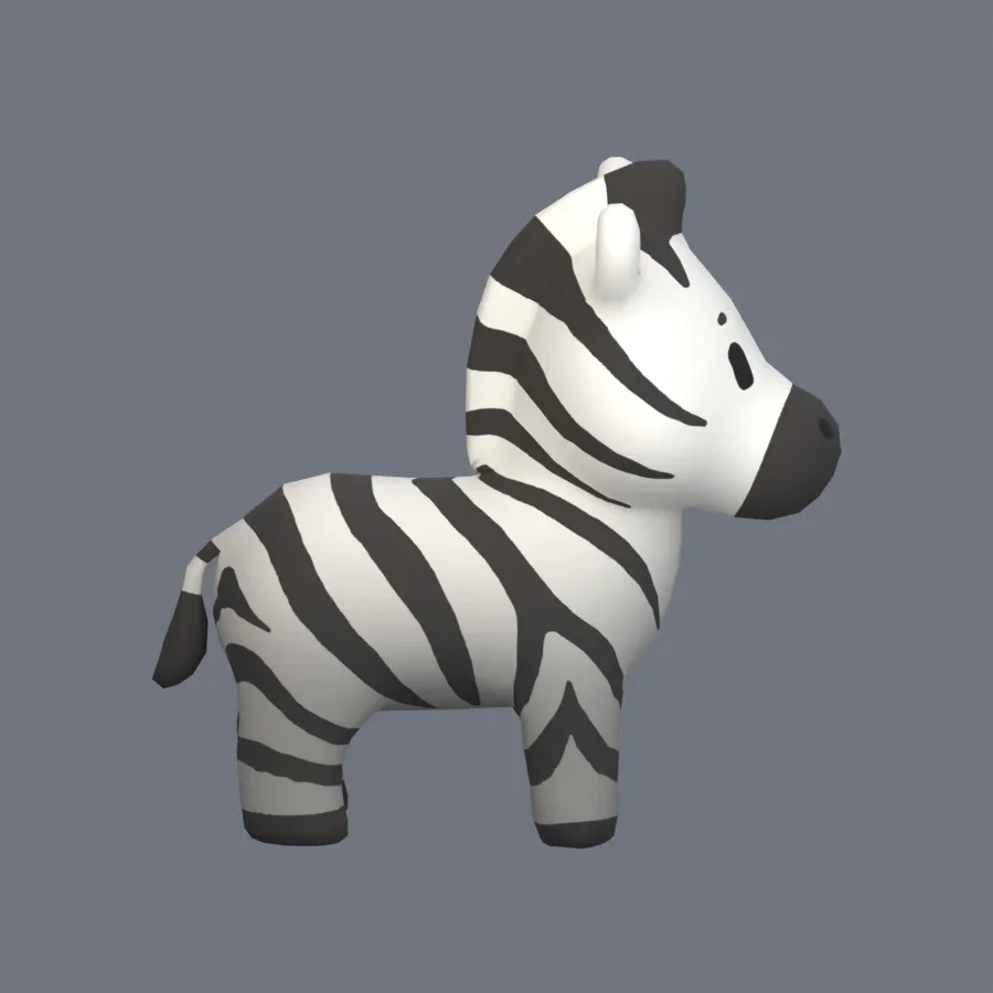 Stylized Animal Zebra, 3D model preview 5