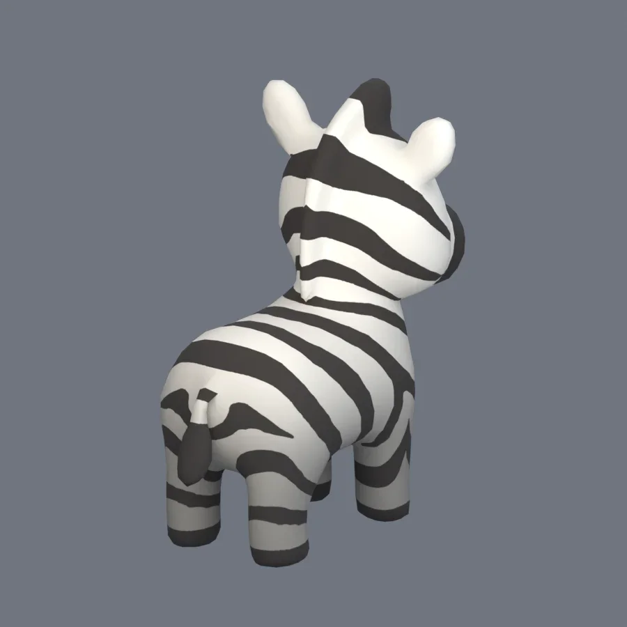 Stylized Animal Zebra, 3D model preview 7