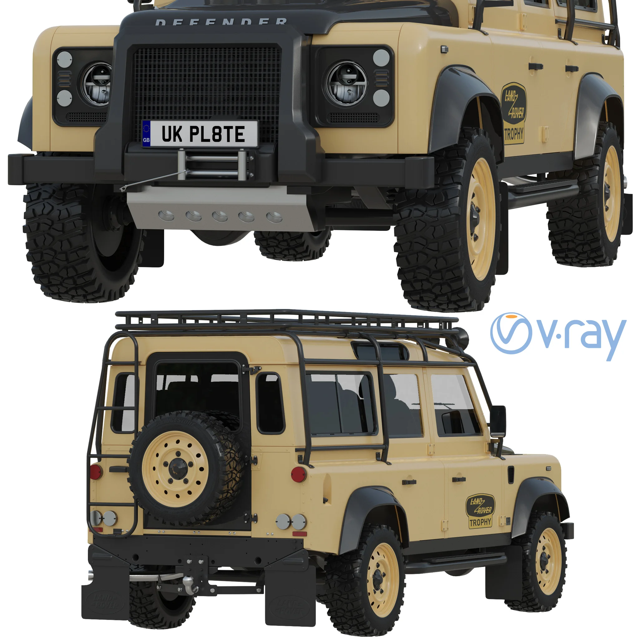 Land Rover Defender Works V8 Trophy, 3D model preview 5