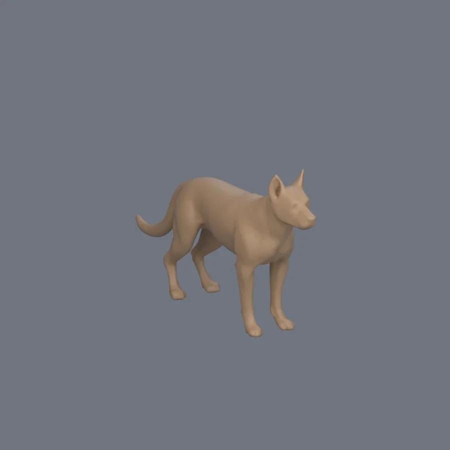 Dog Basemesh 06, 3D model preview 2