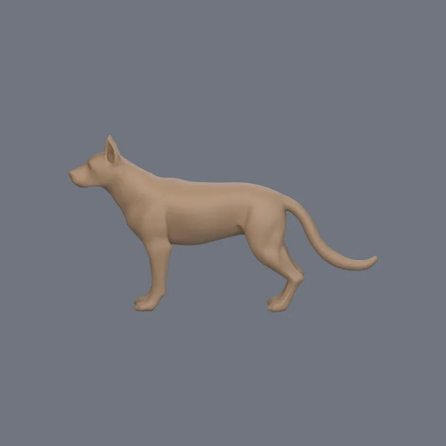 Dog Basemesh 06, 3D model preview 3