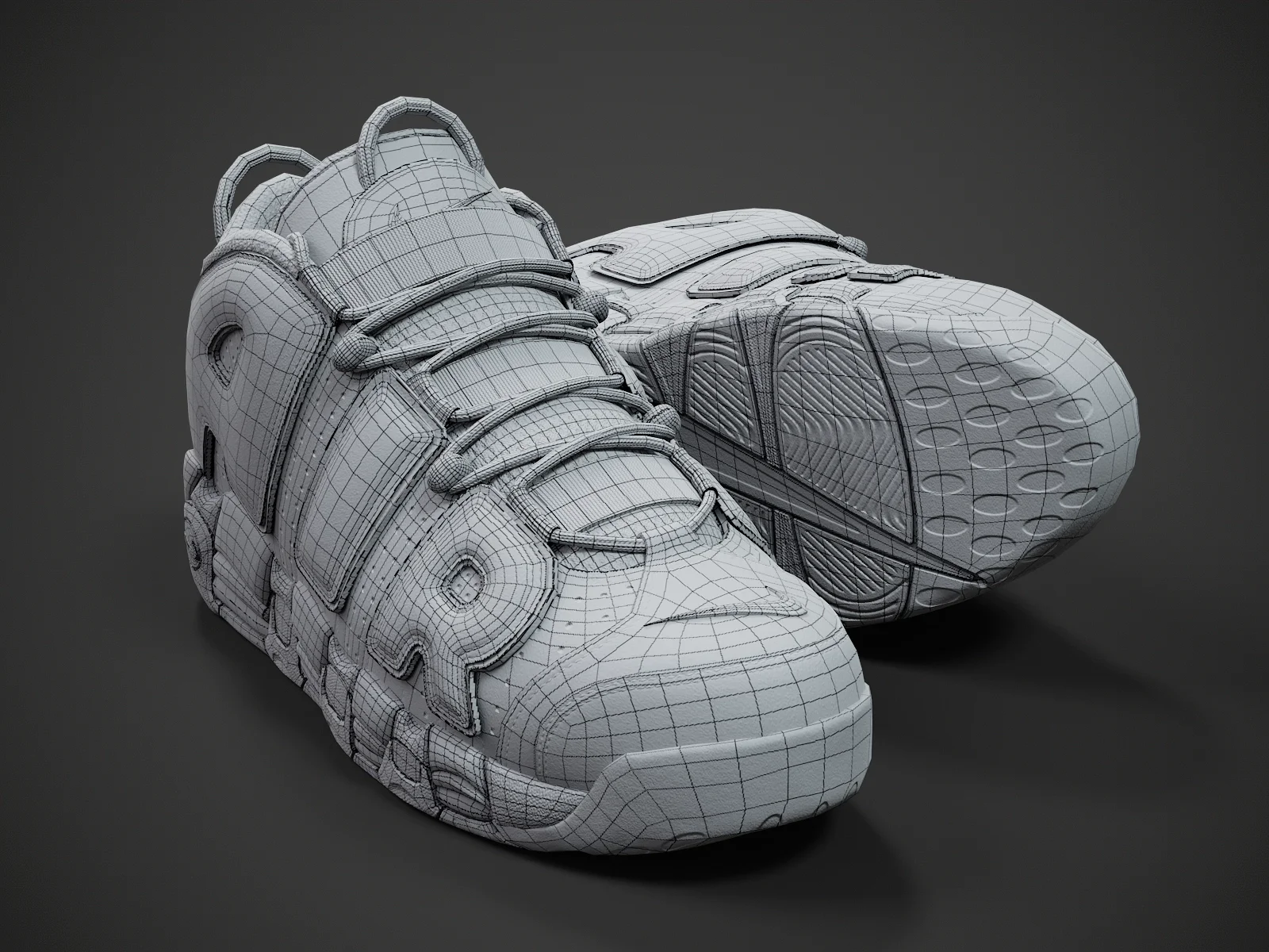 Nike Air More Uptempo96 3, 3D model preview 11