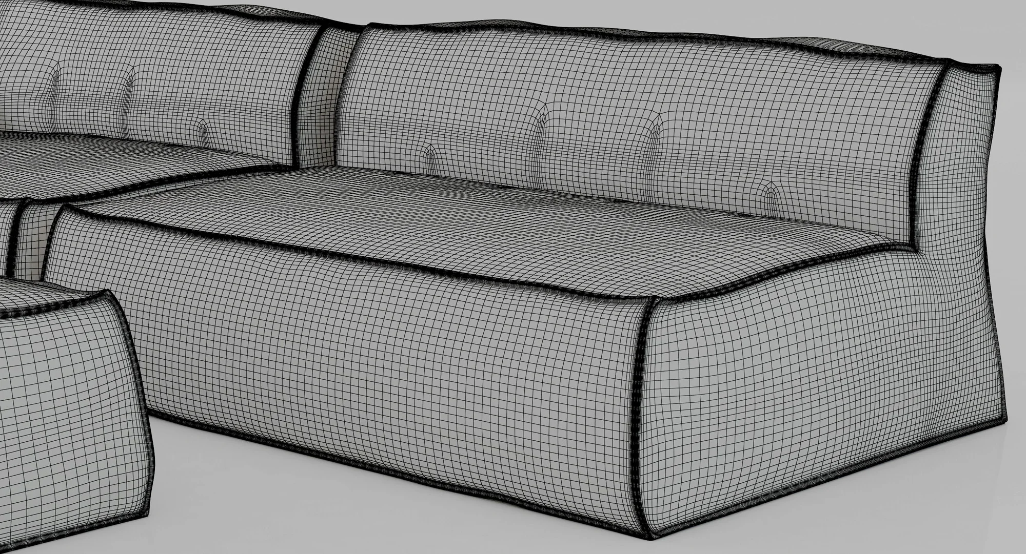 Baxter Damasco Sofa — 3D model preview 1