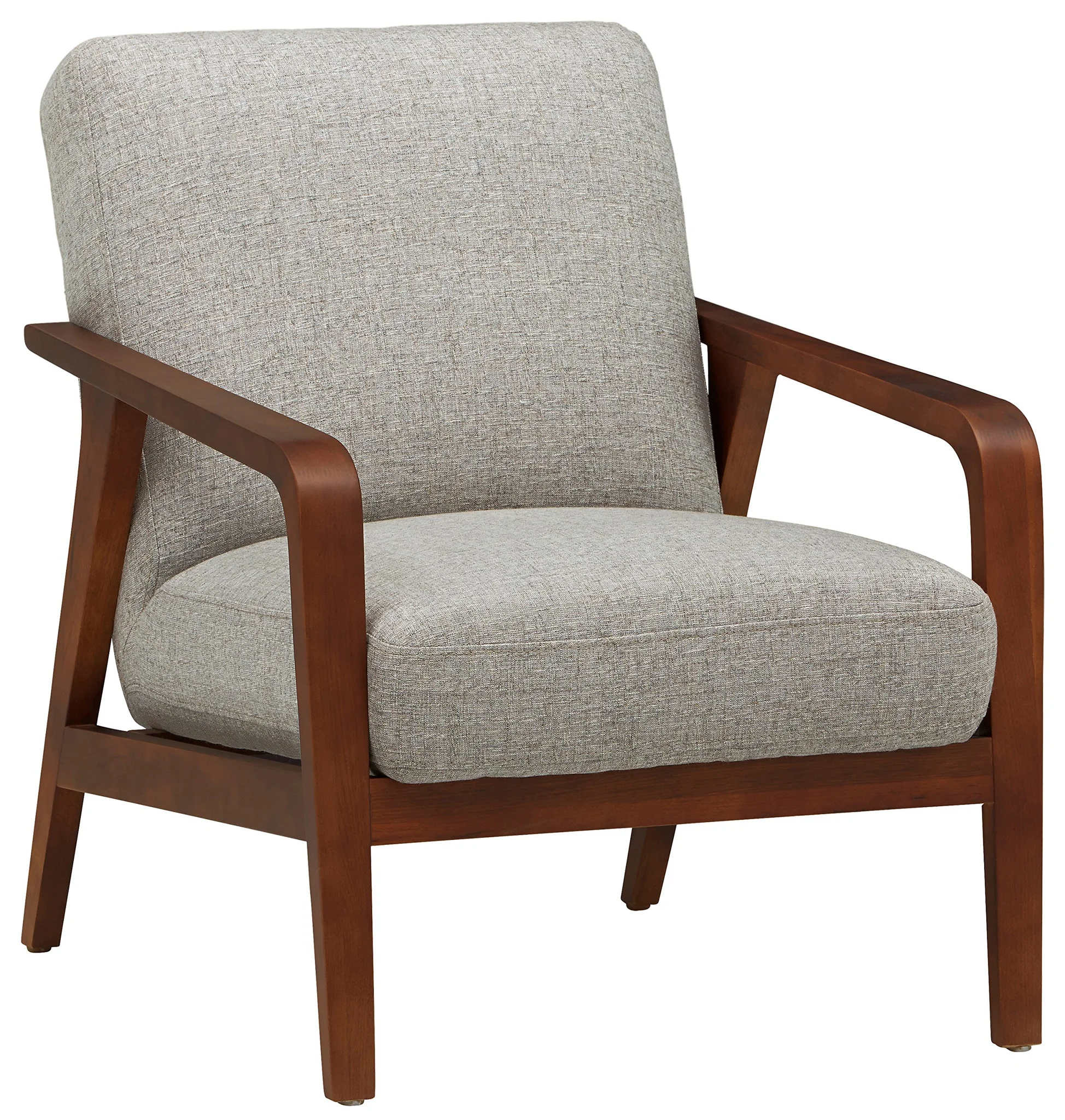 Mid-Century Modern Accent Chair with Walnut Wood Frame