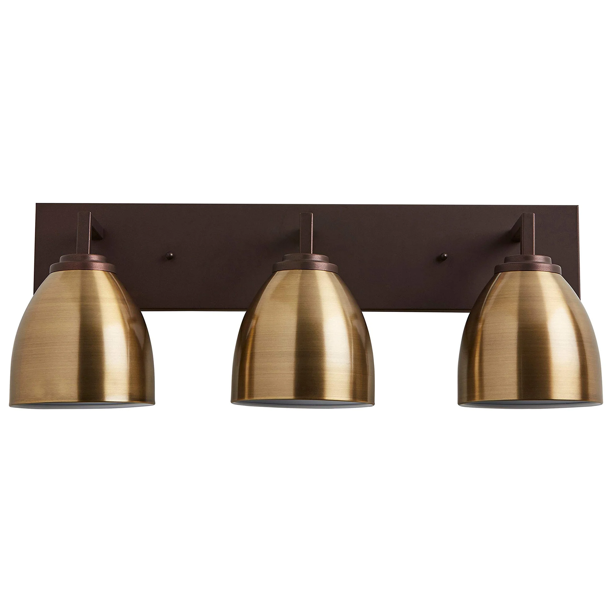 3-Light Bathroom Vanity Wall Sconce – Oil Rubbed Bronze & Brushed Brass