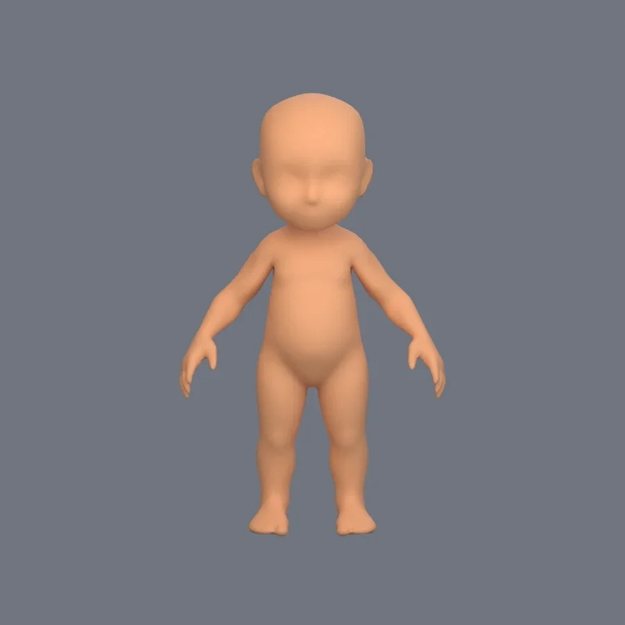 Basemesh Child 3, 3D model preview 1
