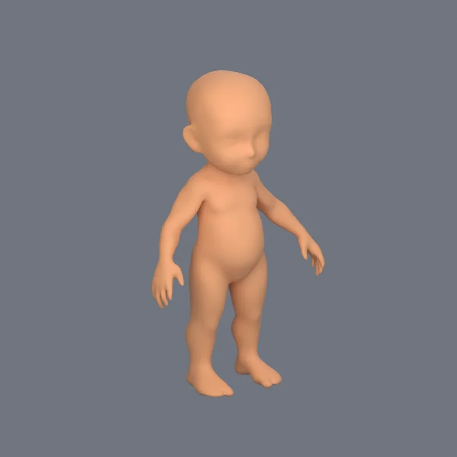 Basemesh Child 3, 3D model preview 2
