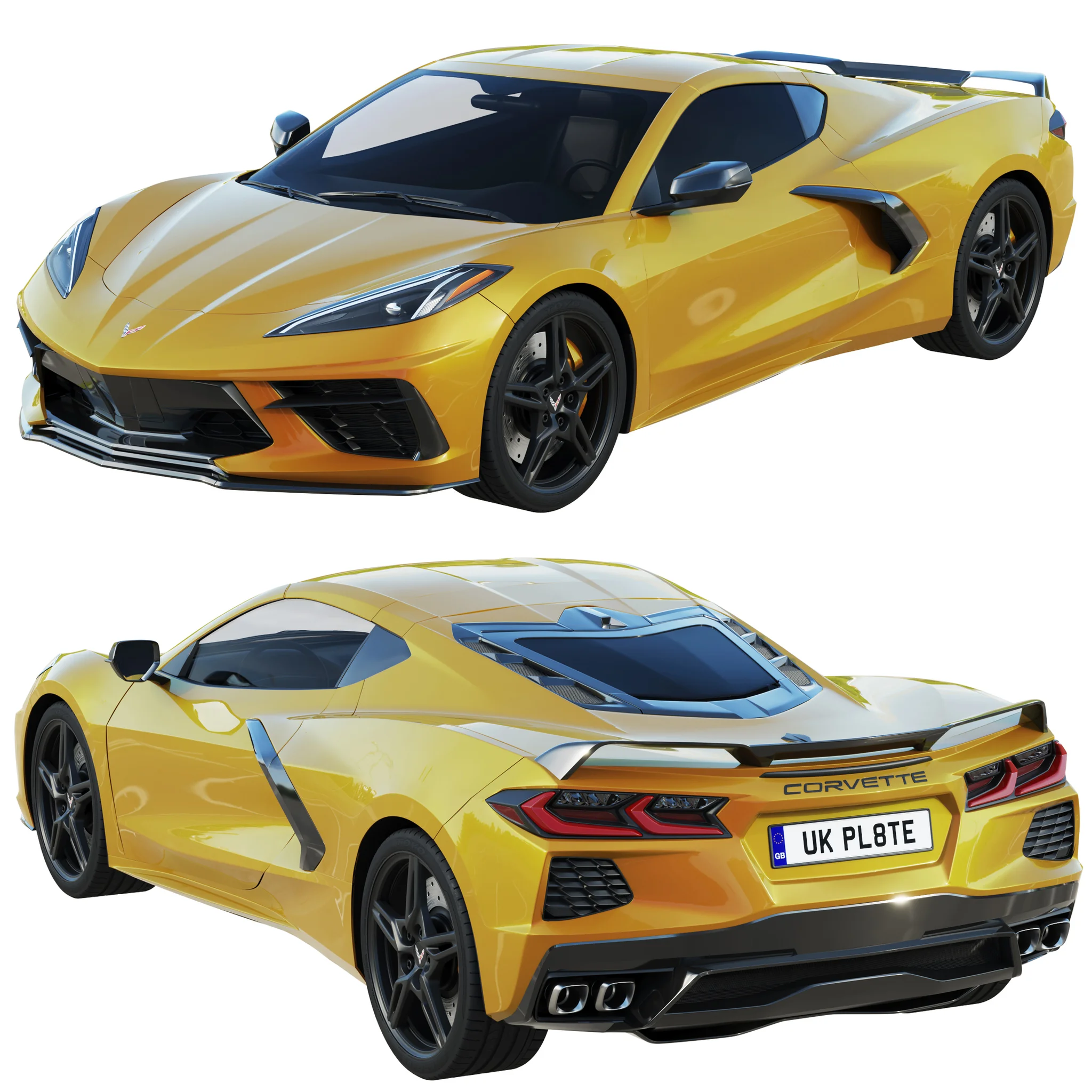 Chevrolet Corvette C8 2020, 3D model preview 19