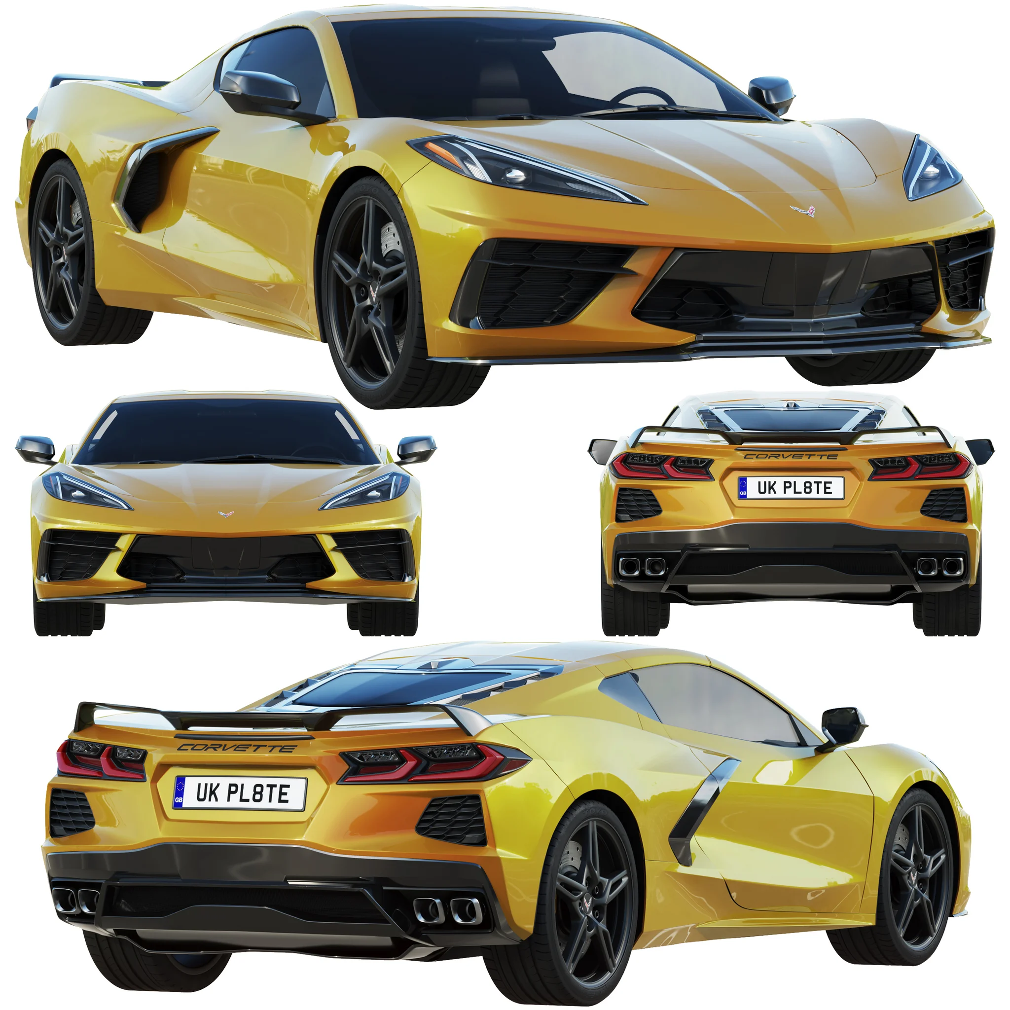 Chevrolet Corvette C8 2020, 3D model preview 25