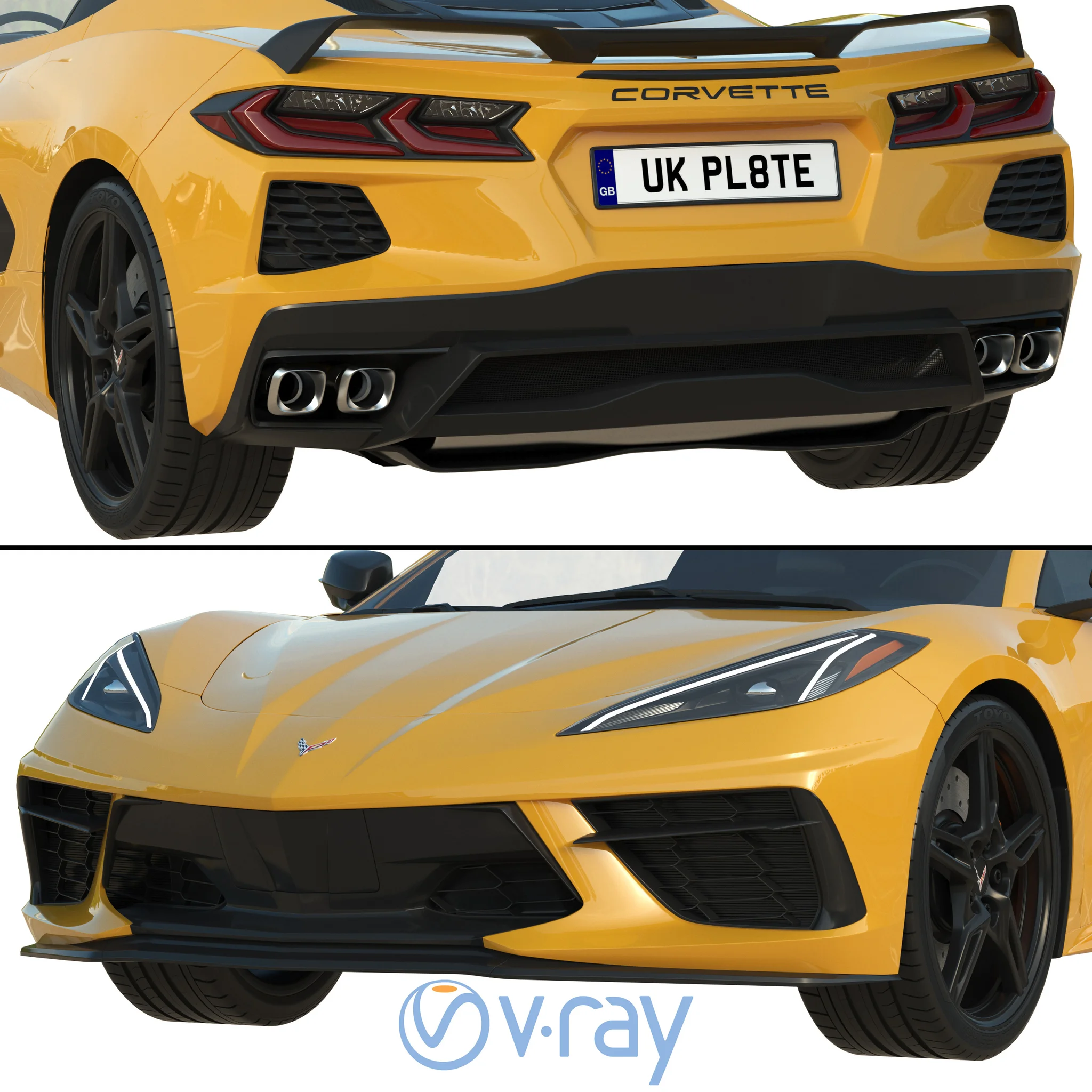 Chevrolet Corvette C8 2020, 3D model preview 9