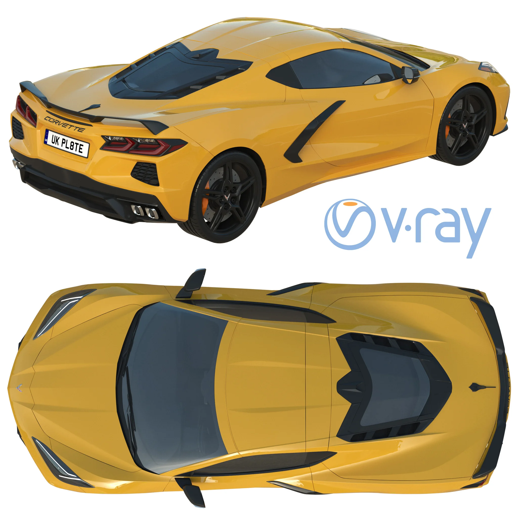 Chevrolet Corvette C8 2020, 3D model preview 13
