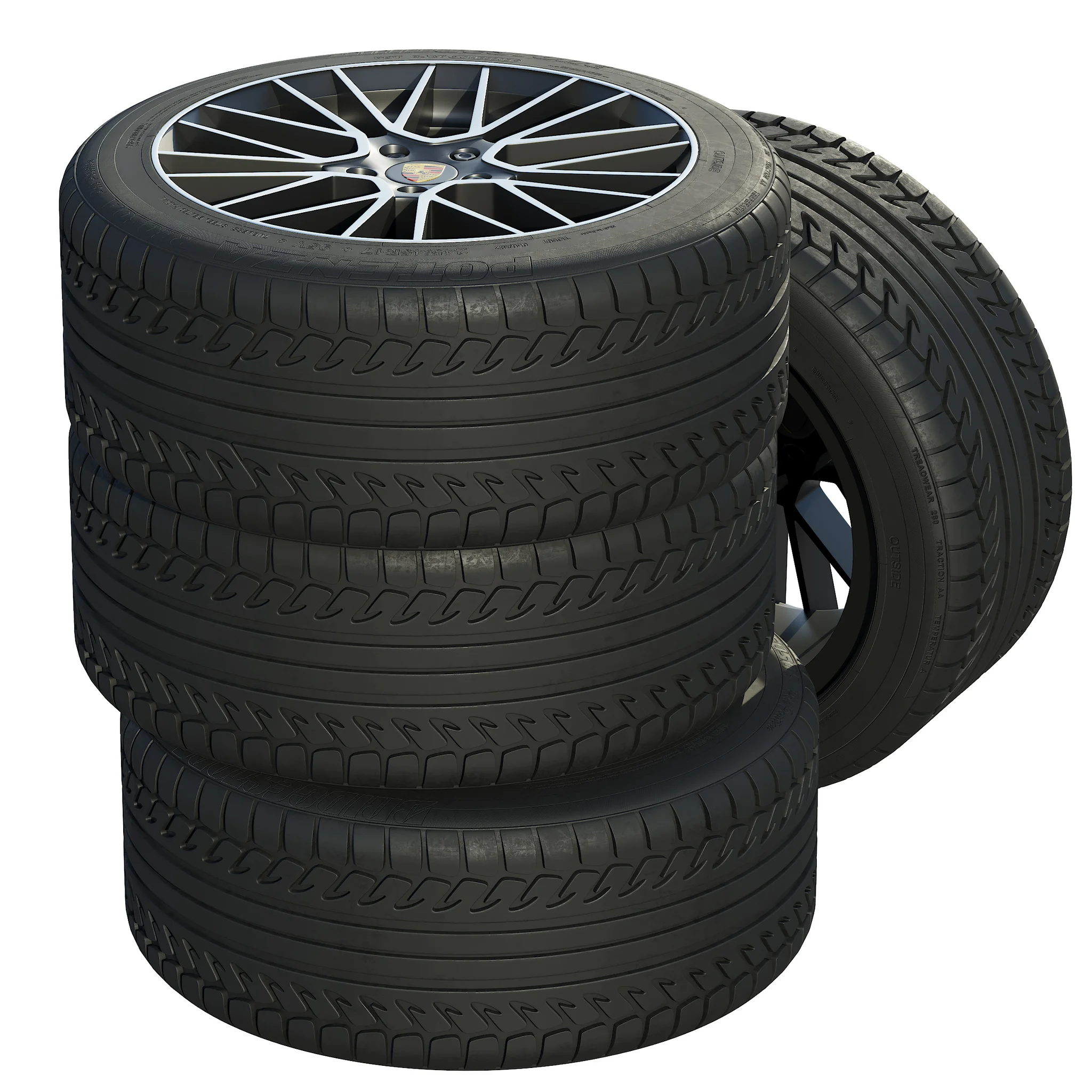 Porsche Tire 3, 3D model preview 2