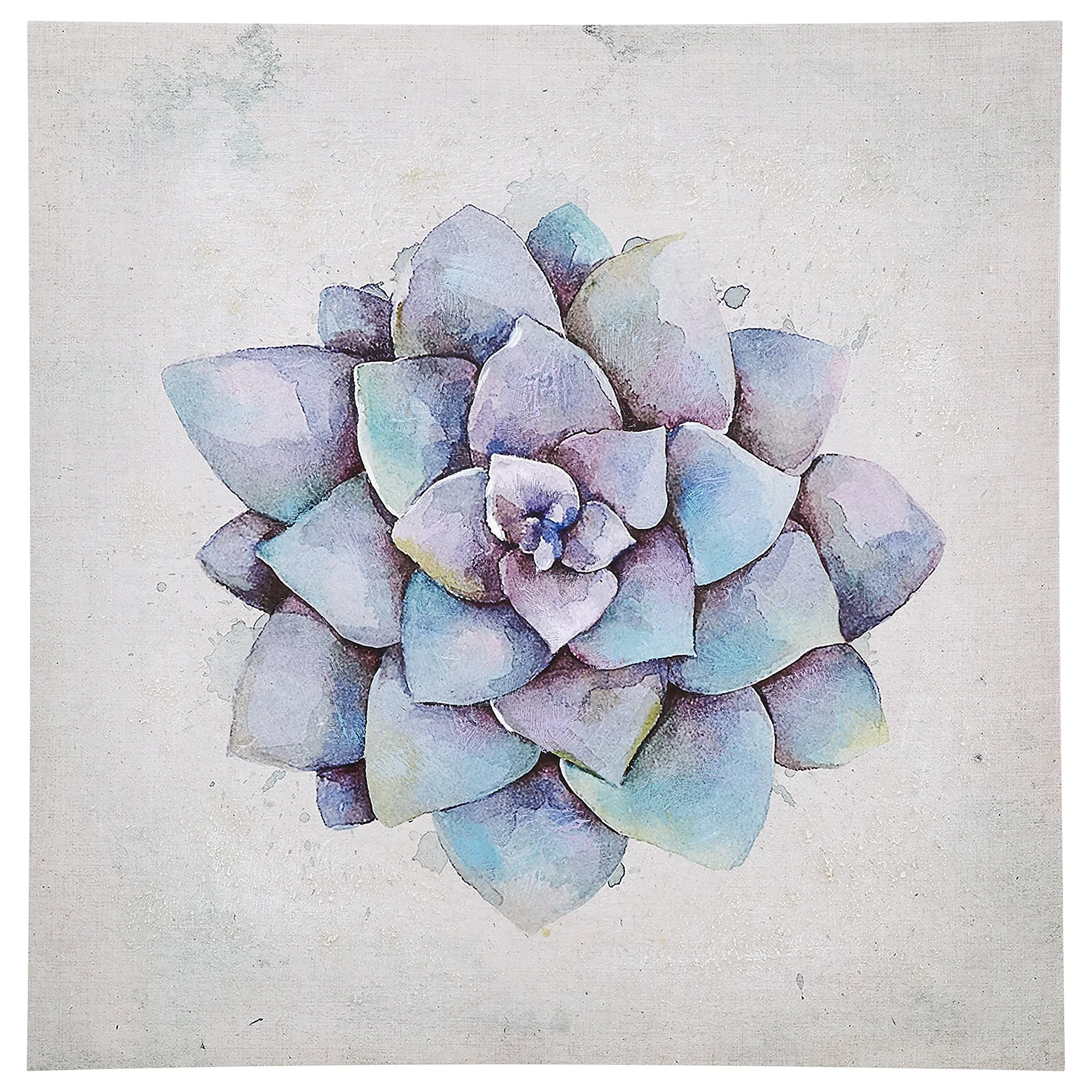 Watercolor Succulent Canvas Wall Art Print