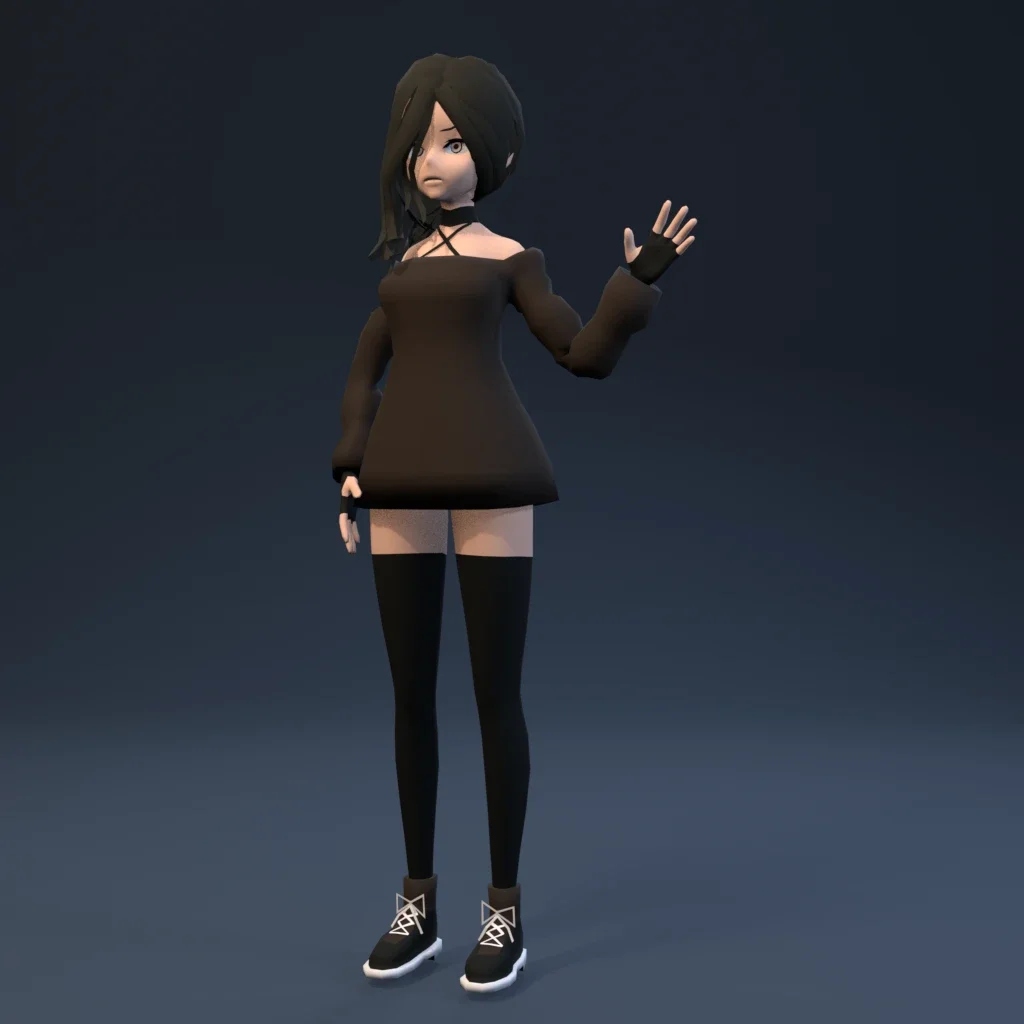 Stylized Anime Girl 03 Rigged