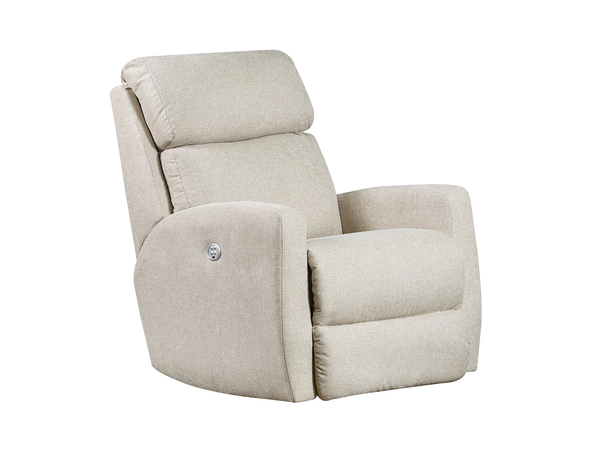 Modern Upholstered Power Recliner Chair - Beige Fabric