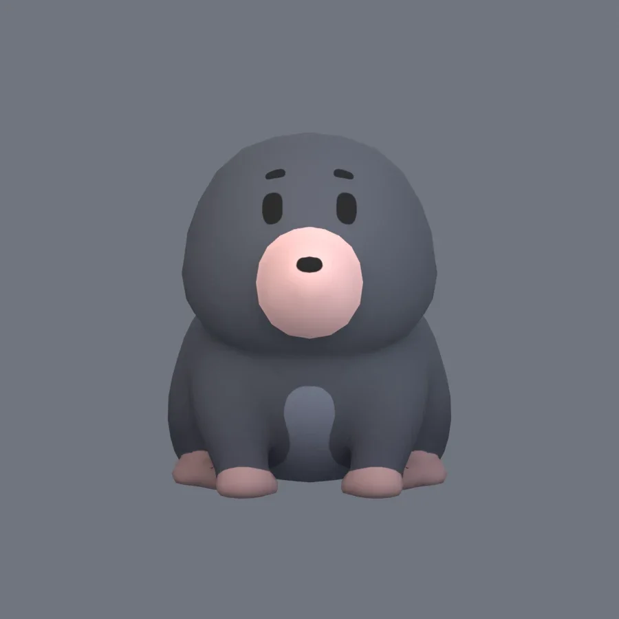 Stylized Animal Mole, 3D model preview 1