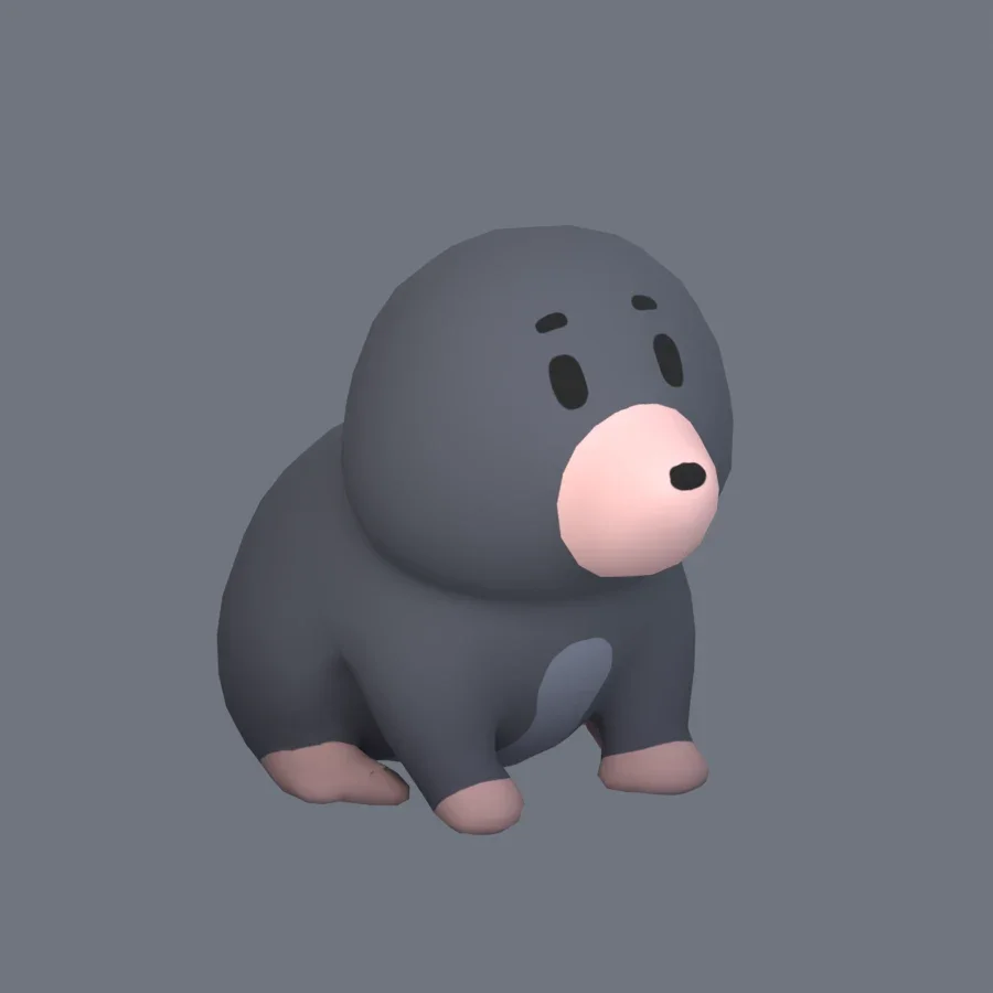 Stylized Animal Mole, 3D model preview 2