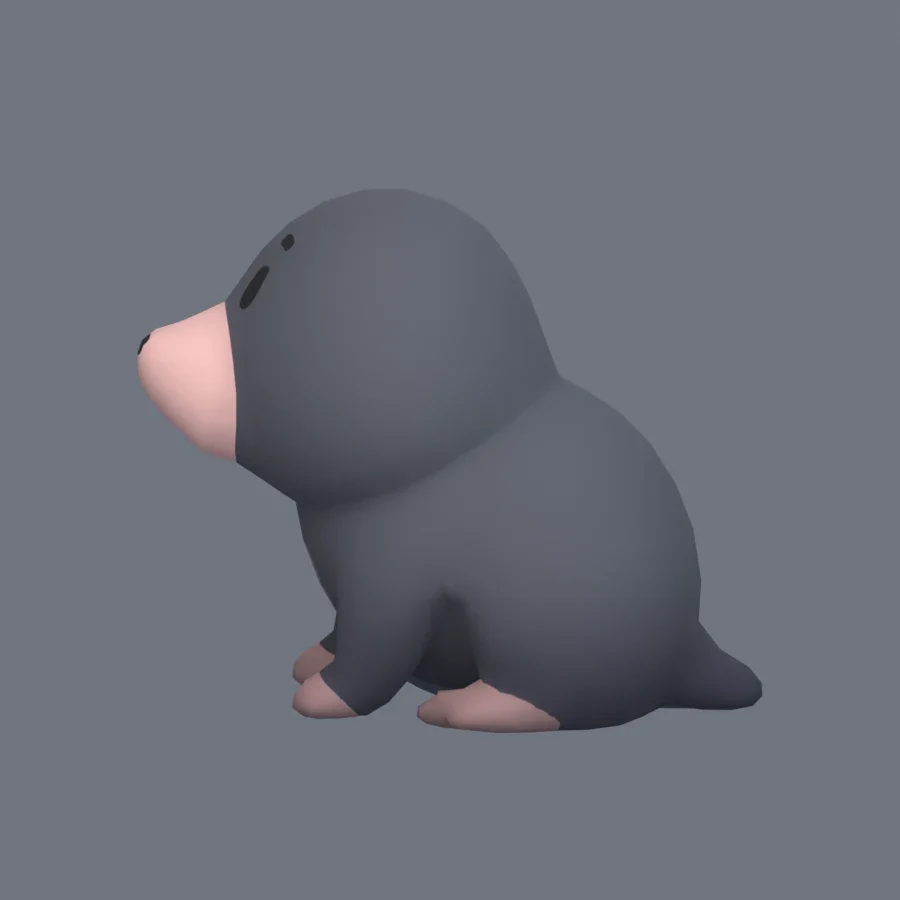 Stylized Animal Mole, 3D model preview 3