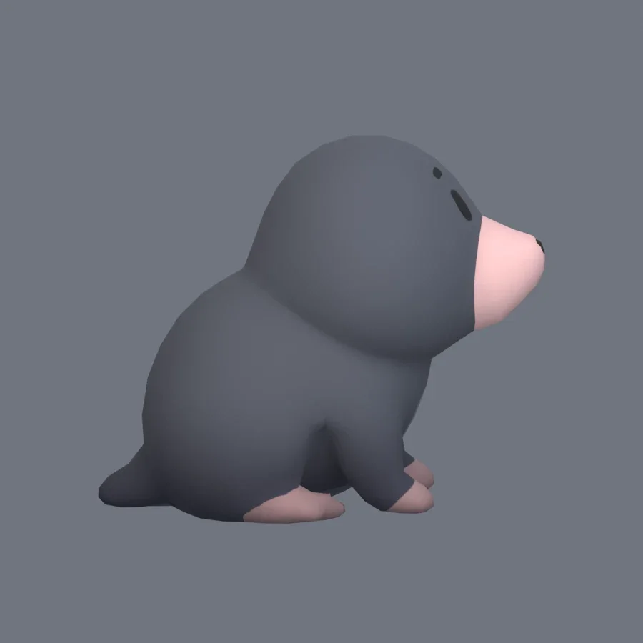 Stylized Animal Mole, 3D model preview 5