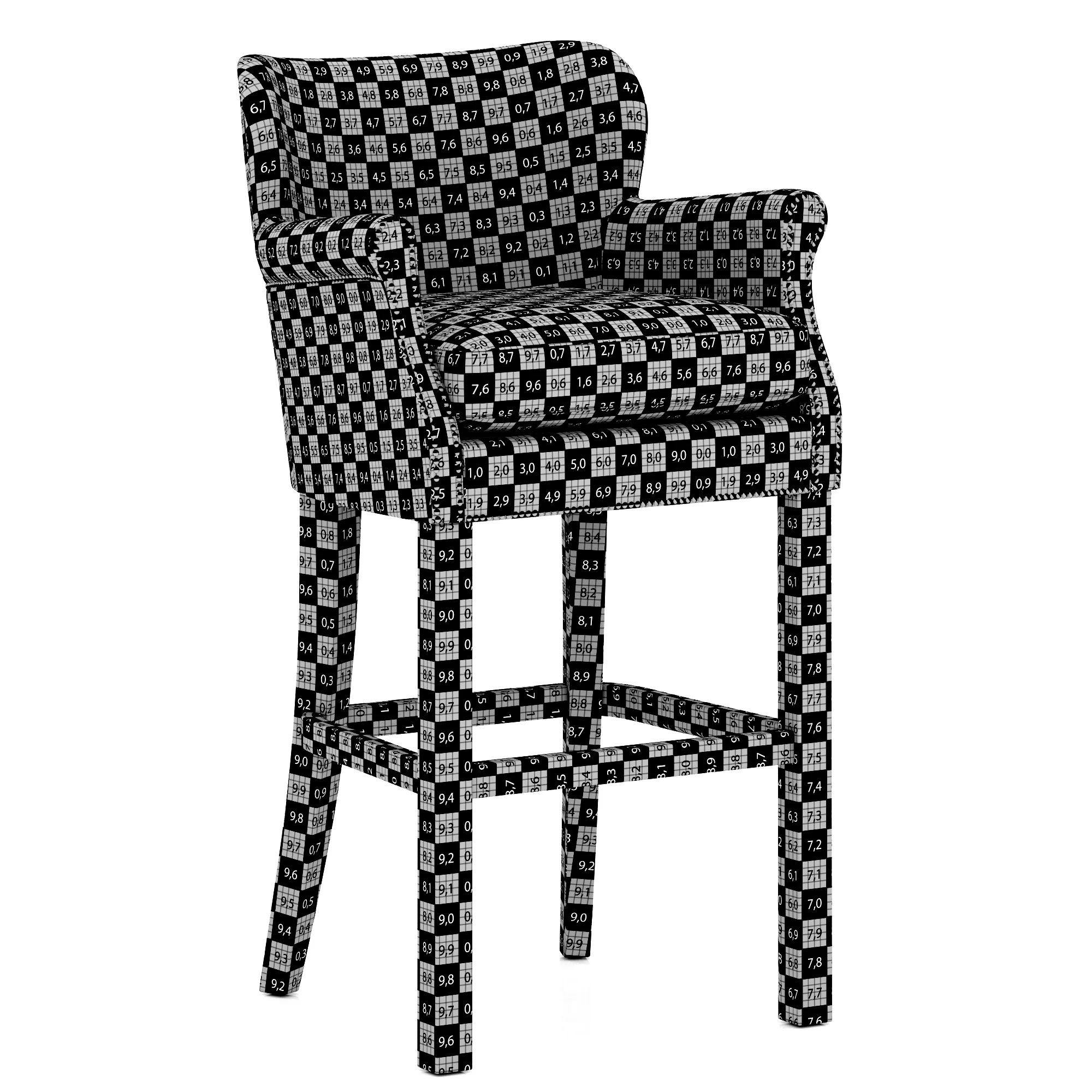 Restoration Hardware Professor'S Leather Stool With Nailheads — 3D model preview 9