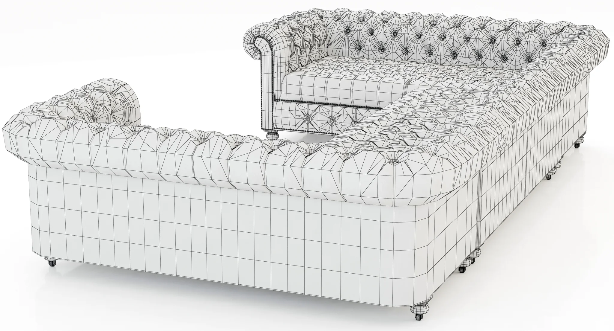 Restoration Hardware Cambridge Leather U Sofa Sectional — 3D model preview 3