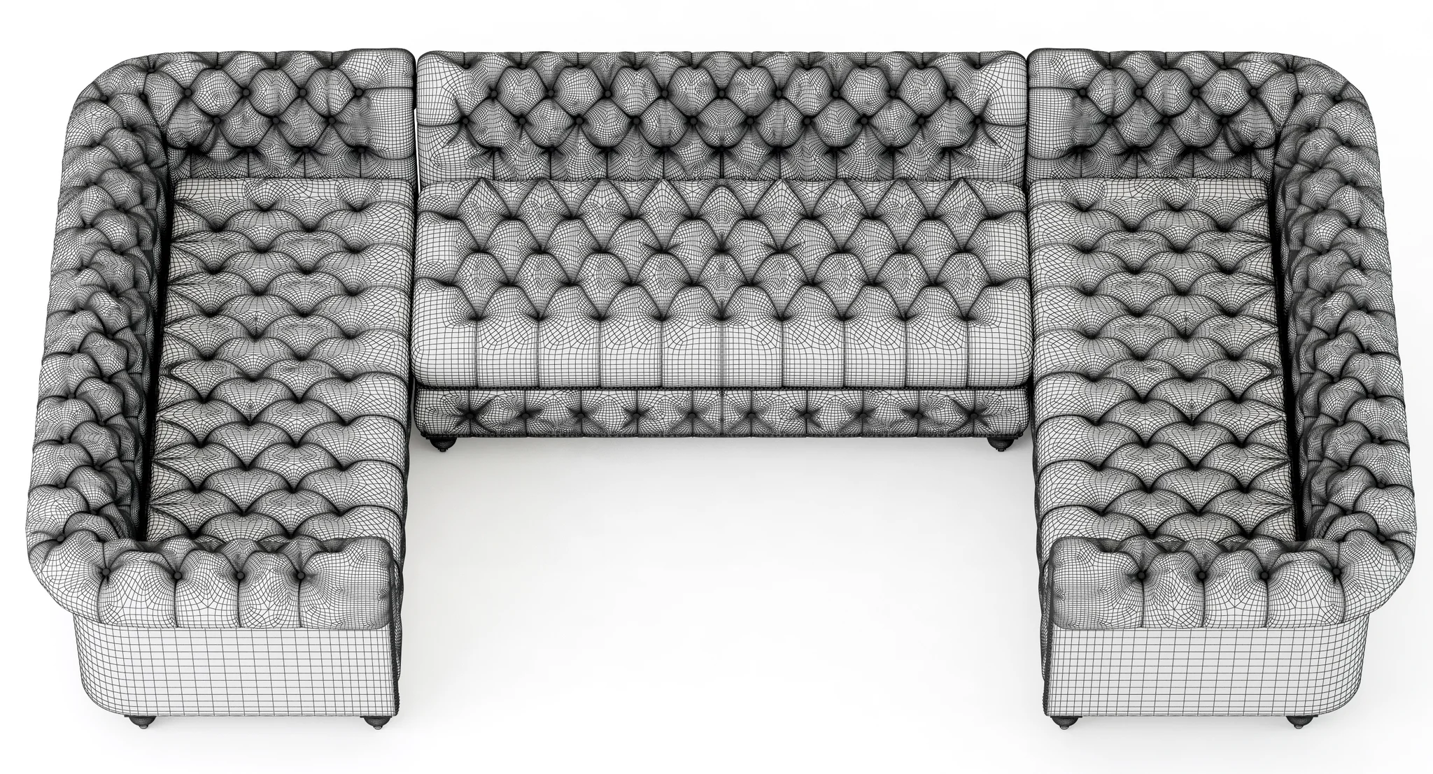 Restoration Hardware Cambridge Leather U Sofa Sectional — 3D model preview 10
