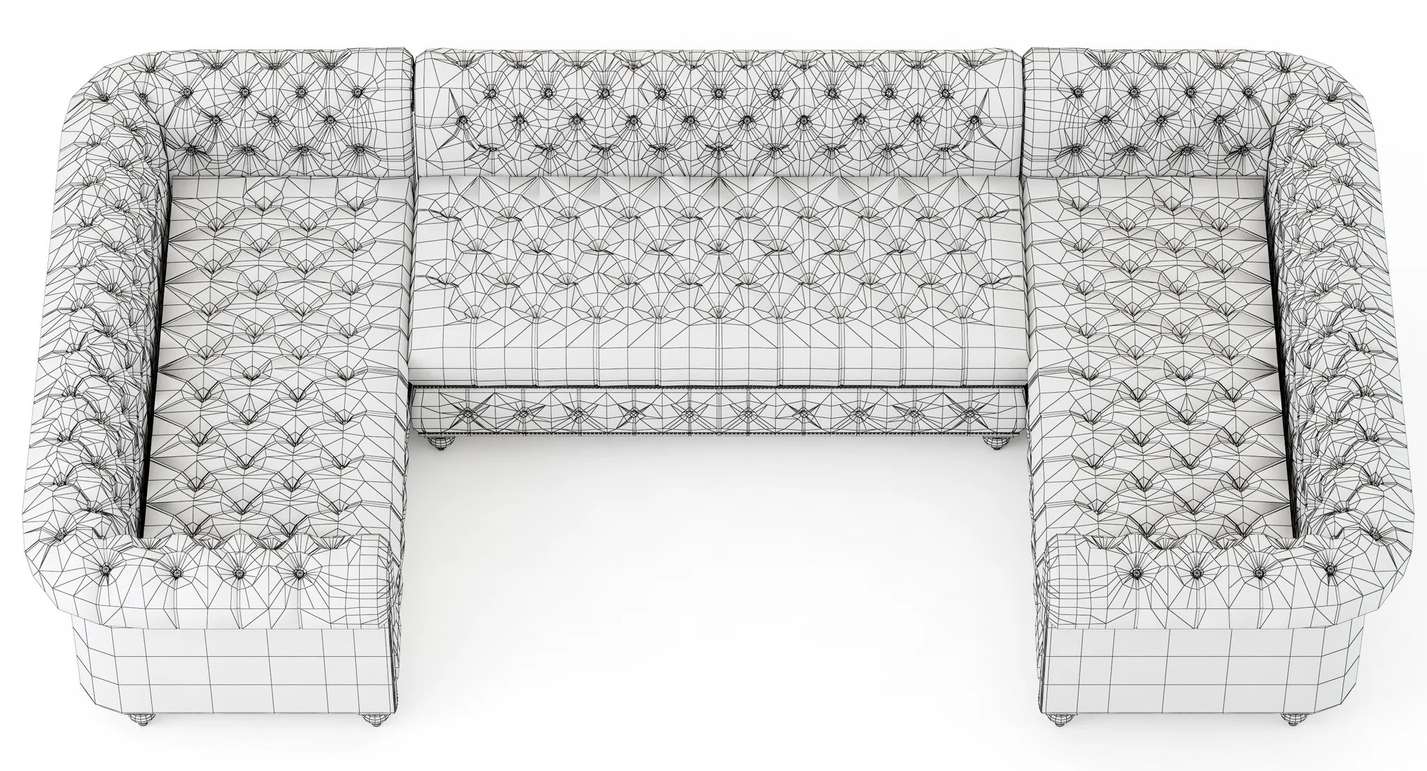 Restoration Hardware Cambridge Leather U Sofa Sectional — 3D model preview 11