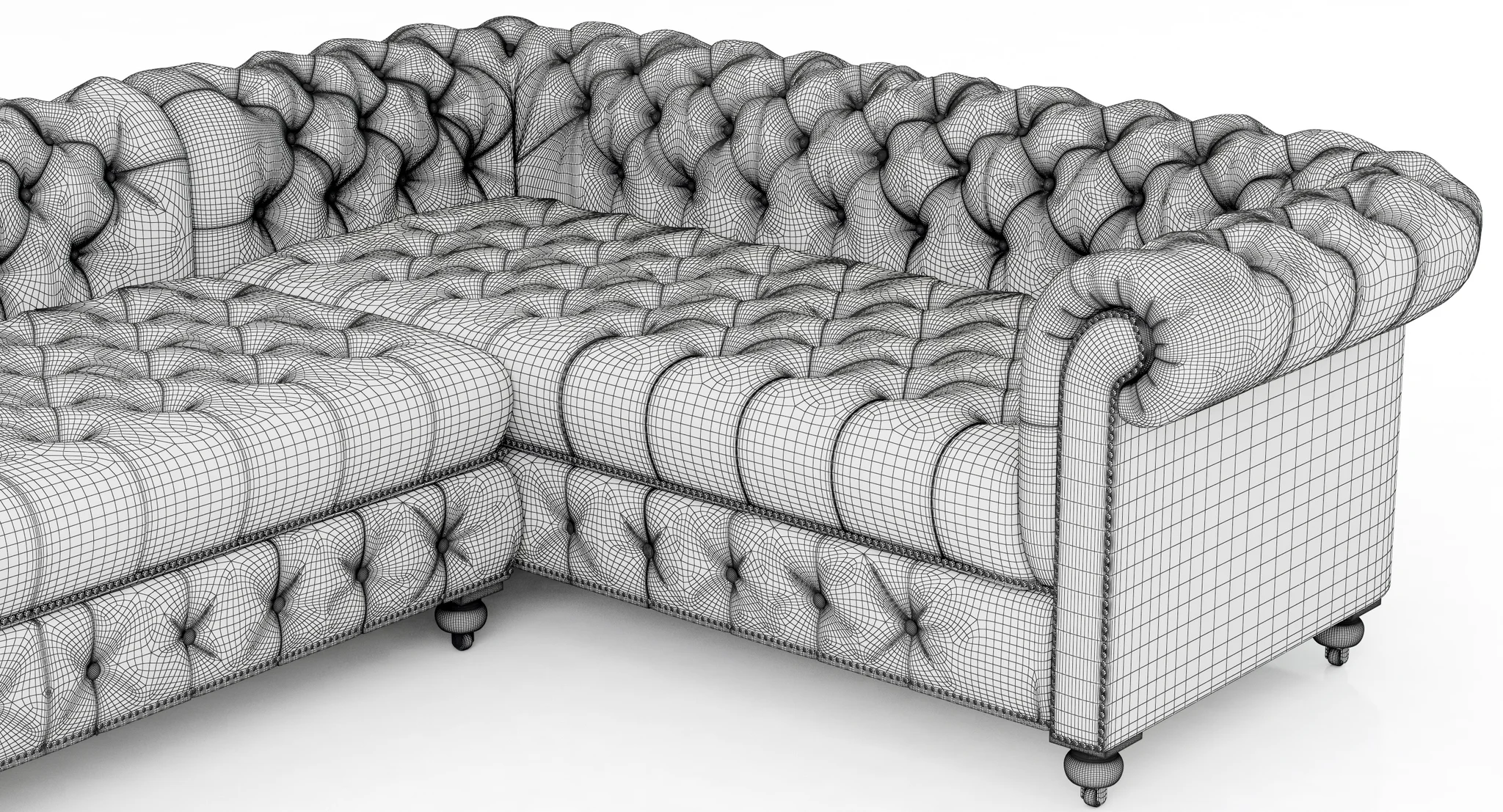 Restoration Hardware Cambridge Leather U Sofa Sectional — 3D model preview 13