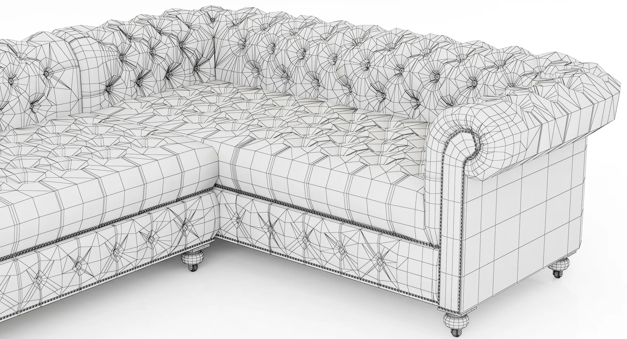 Restoration Hardware Cambridge Leather U Sofa Sectional — 3D model preview 14